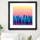 Candy Sunset Blue Cactus Glitch by Brigitte Carre on GIANT ART - blue digital painting