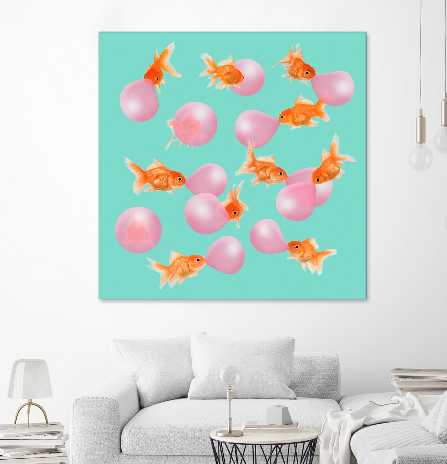 BUBBLEGUM GOLDFISH by Jonas Loose on GIANT ART - pink digital painting