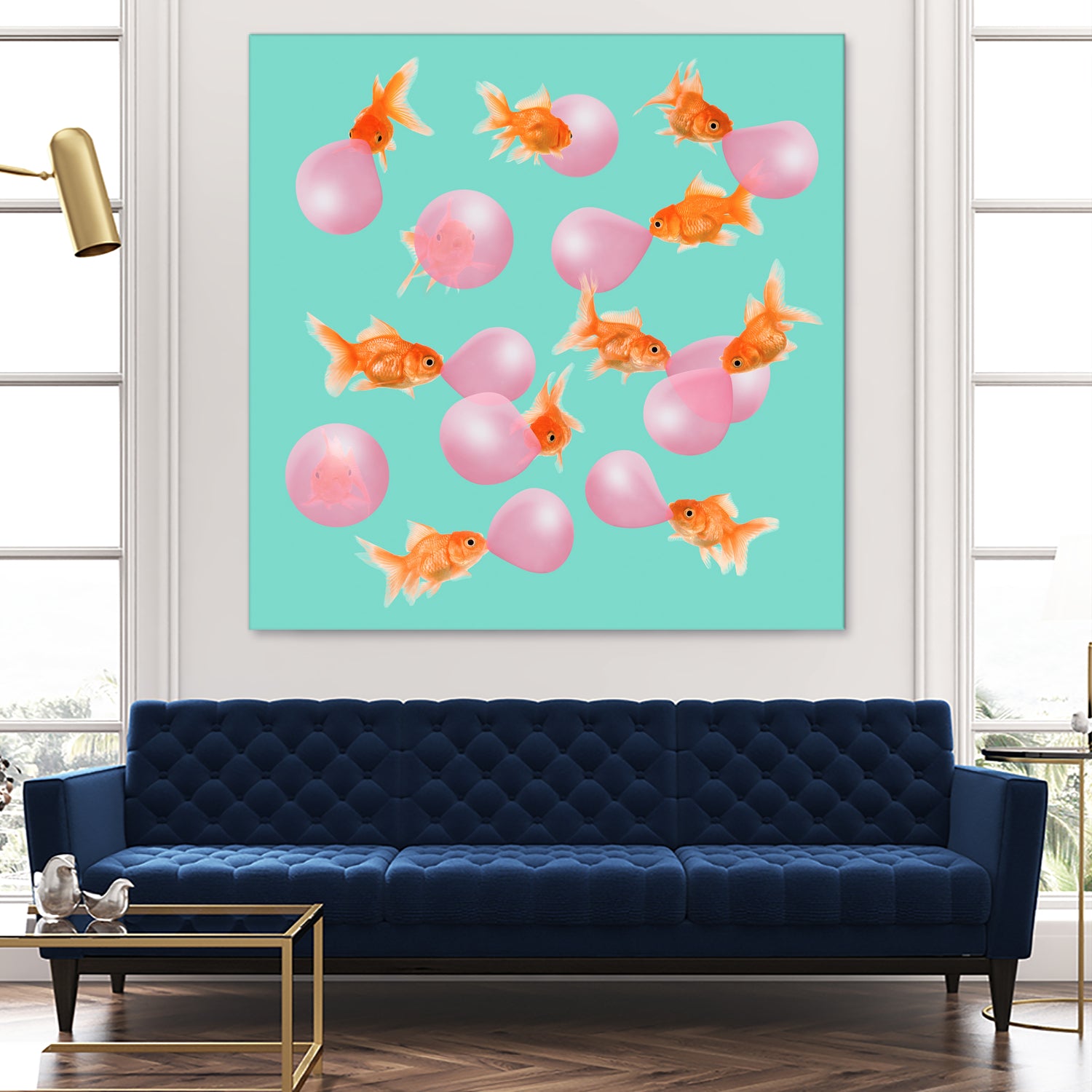 BUBBLEGUM GOLDFISH by Jonas Loose on GIANT ART - pink digital painting