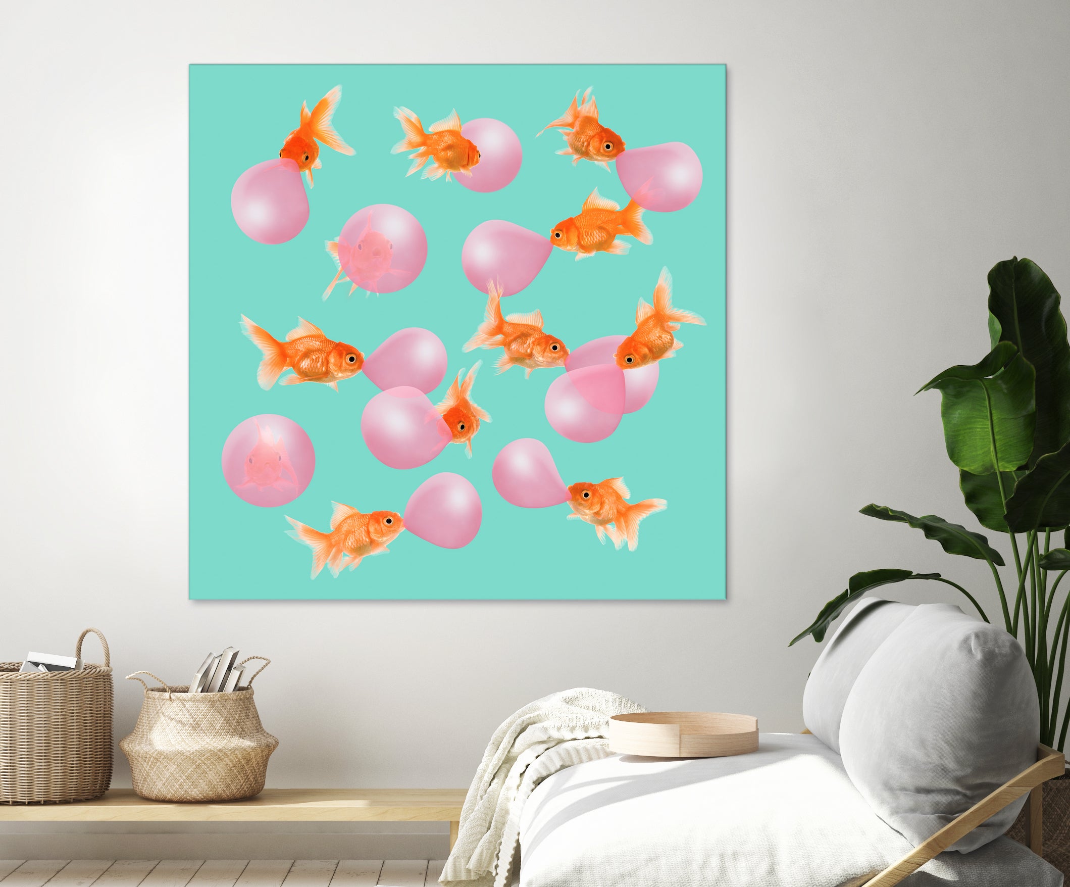 BUBBLEGUM GOLDFISH by Jonas Loose on GIANT ART - pink digital painting