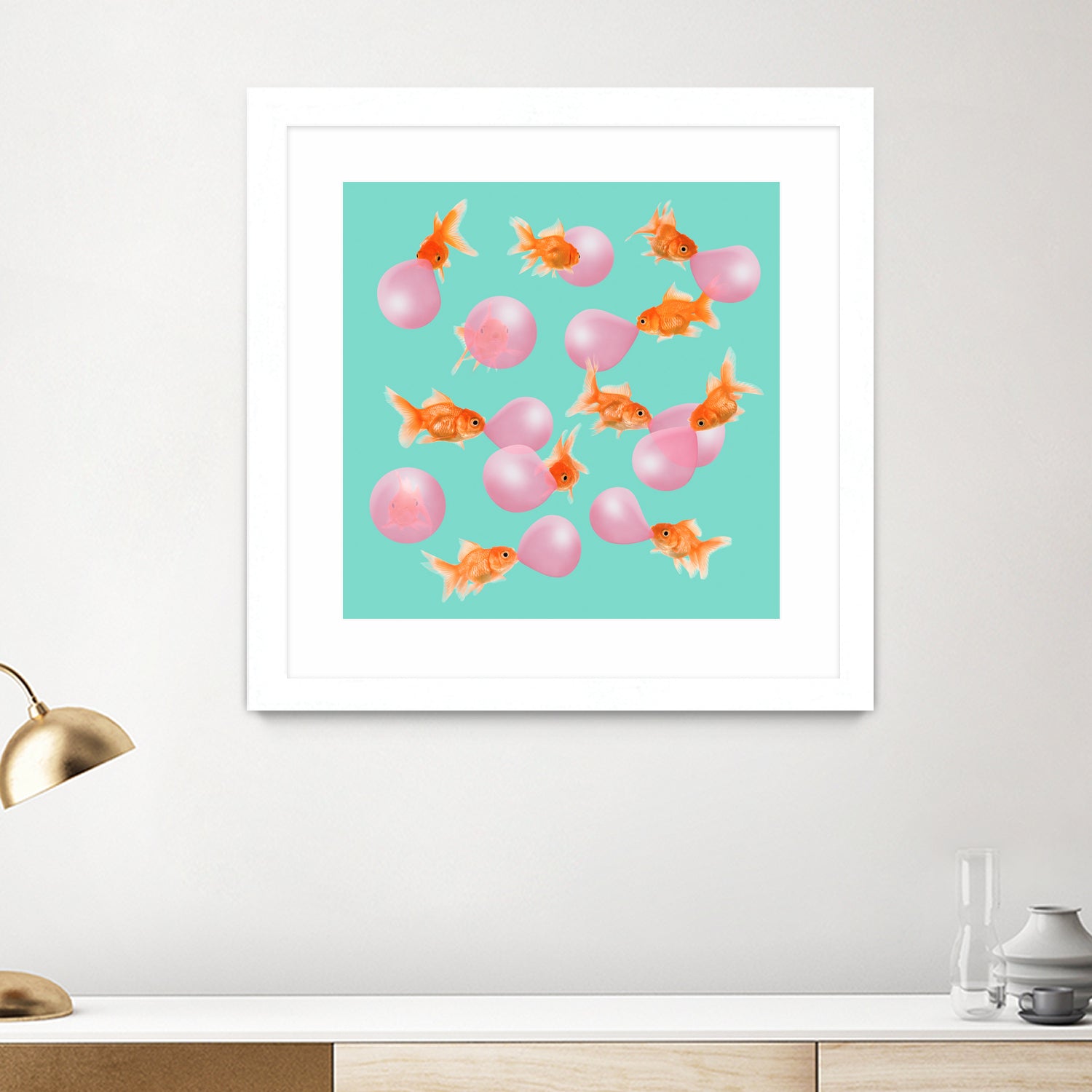 BUBBLEGUM GOLDFISH by Jonas Loose on GIANT ART - pink digital painting