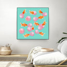 BUBBLEGUM GOLDFISH by Jonas Loose on GIANT ART - pink digital painting