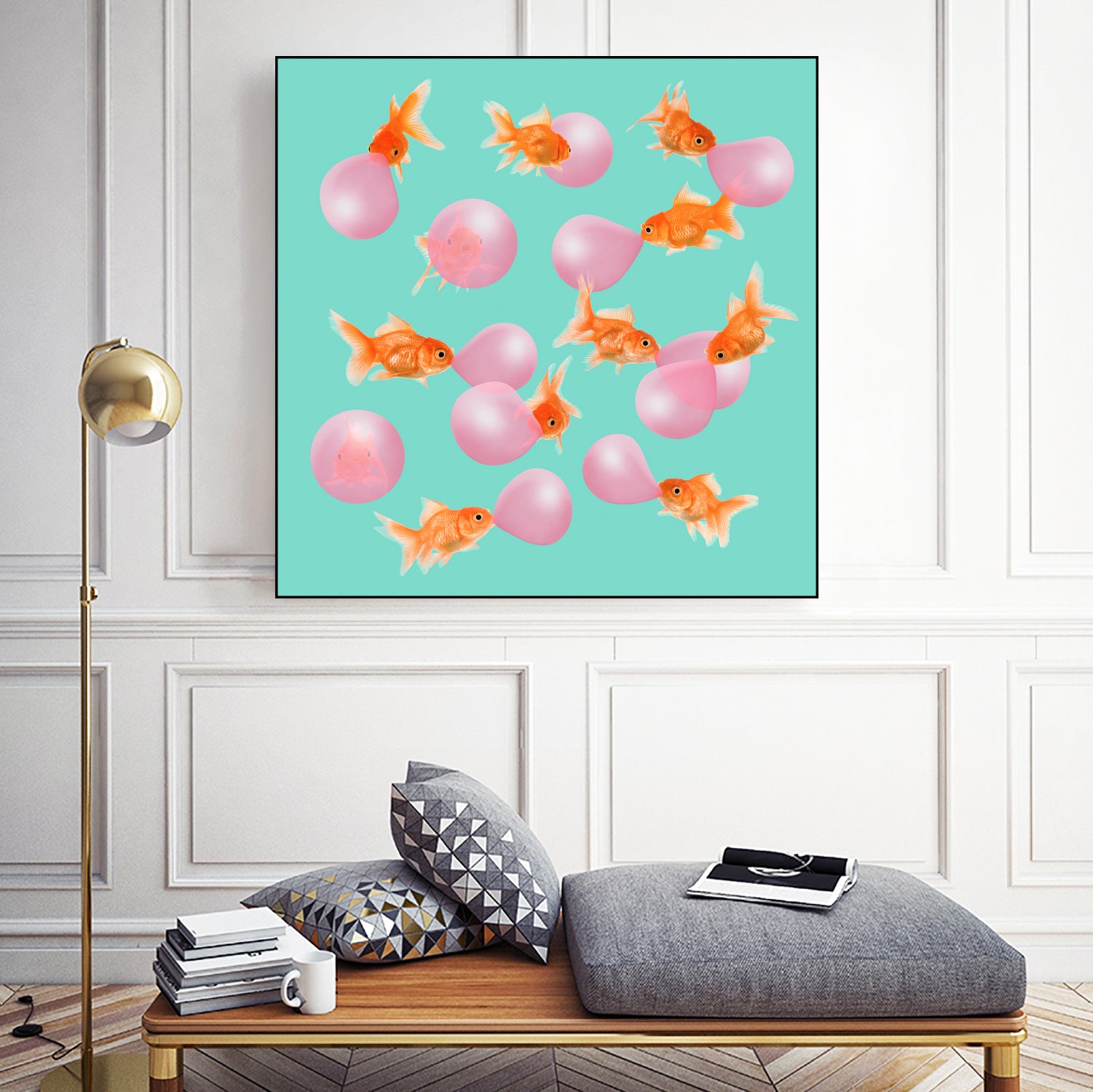 BUBBLEGUM GOLDFISH by Jonas Loose on GIANT ART - pink digital painting