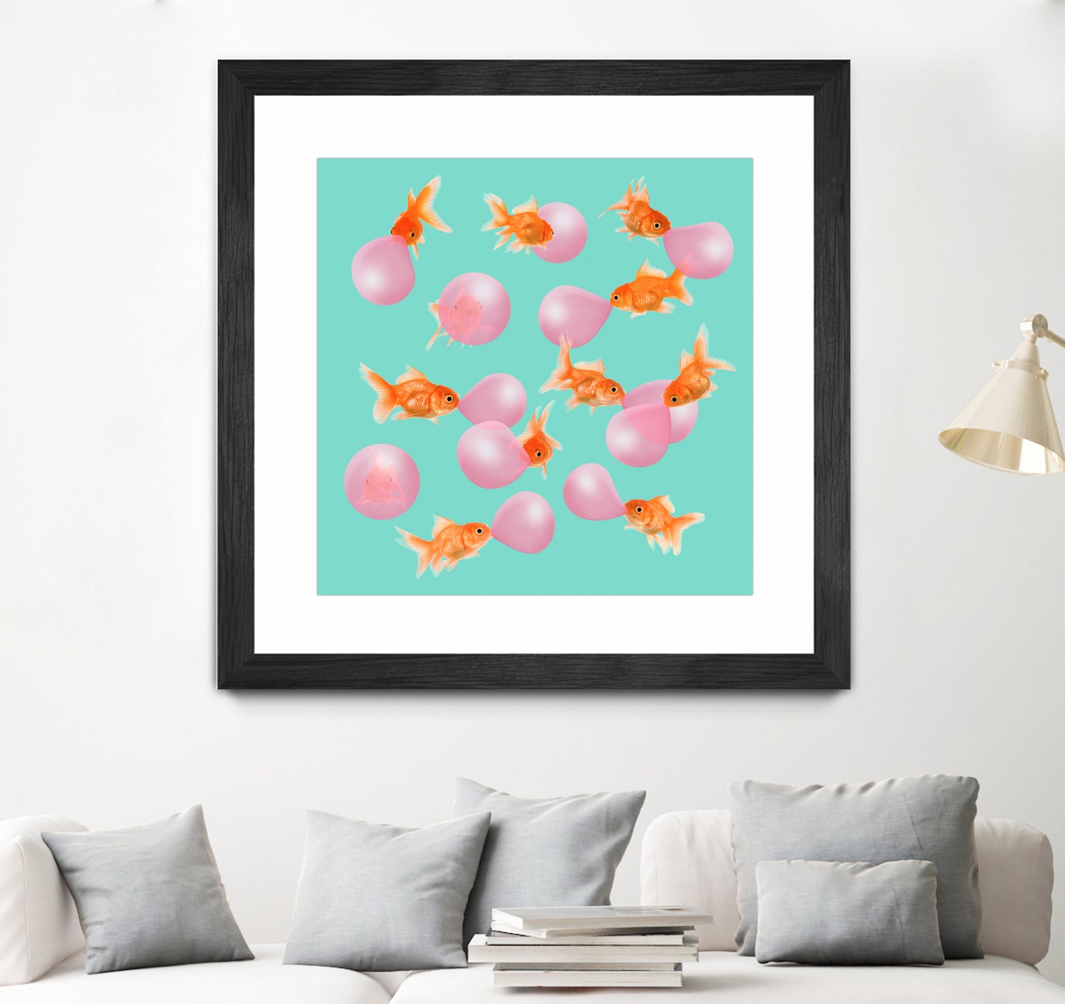 BUBBLEGUM GOLDFISH by Jonas Loose on GIANT ART - pink digital painting