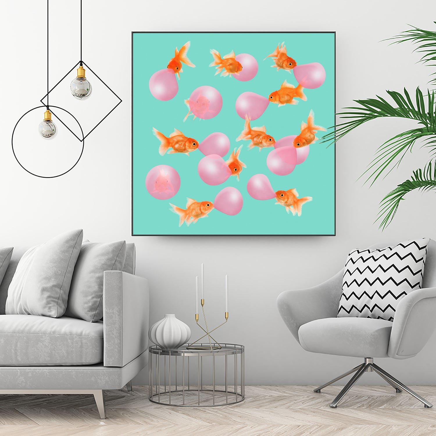 BUBBLEGUM GOLDFISH by Jonas Loose on GIANT ART - pink digital painting