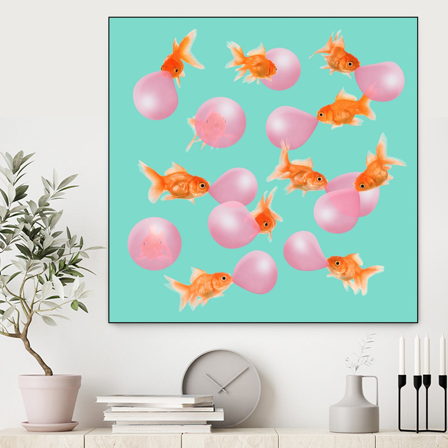 BUBBLEGUM GOLDFISH by Jonas Loose on GIANT ART - pink digital painting