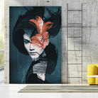 Red Flowers/Lady Portrait by dada22 . on GIANT ART - black photo illustration