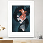 Red Flowers/Lady Portrait by dada22 . on GIANT ART - black photo illustration