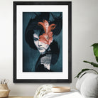 Red Flowers/Lady Portrait by dada22 . on GIANT ART - black photo illustration