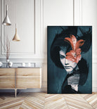 Red Flowers/Lady Portrait by dada22 . on GIANT ART - black photo illustration