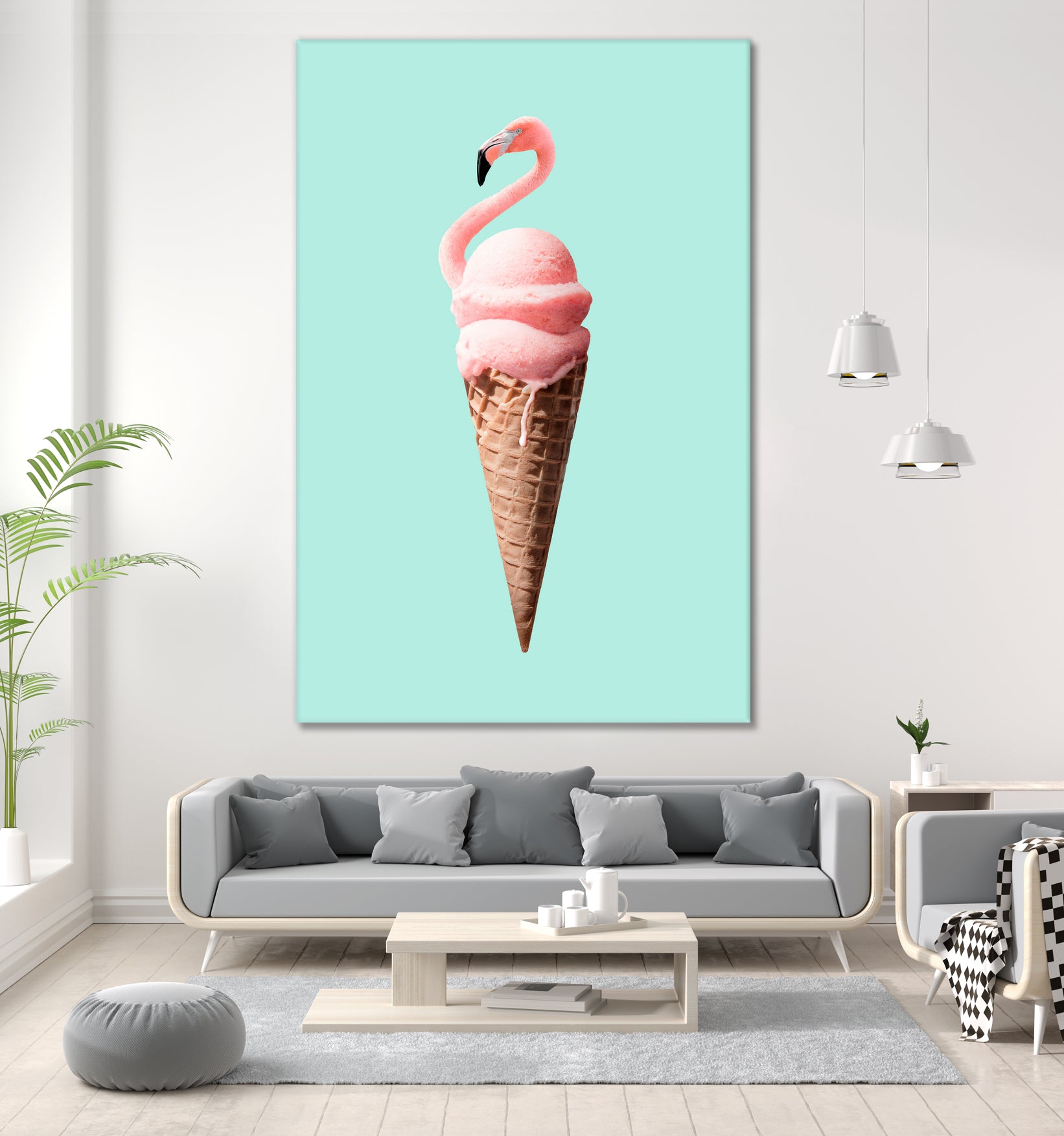 FLAMINGO CONE by Jonas Loose on GIANT ART - pink photo manipulation