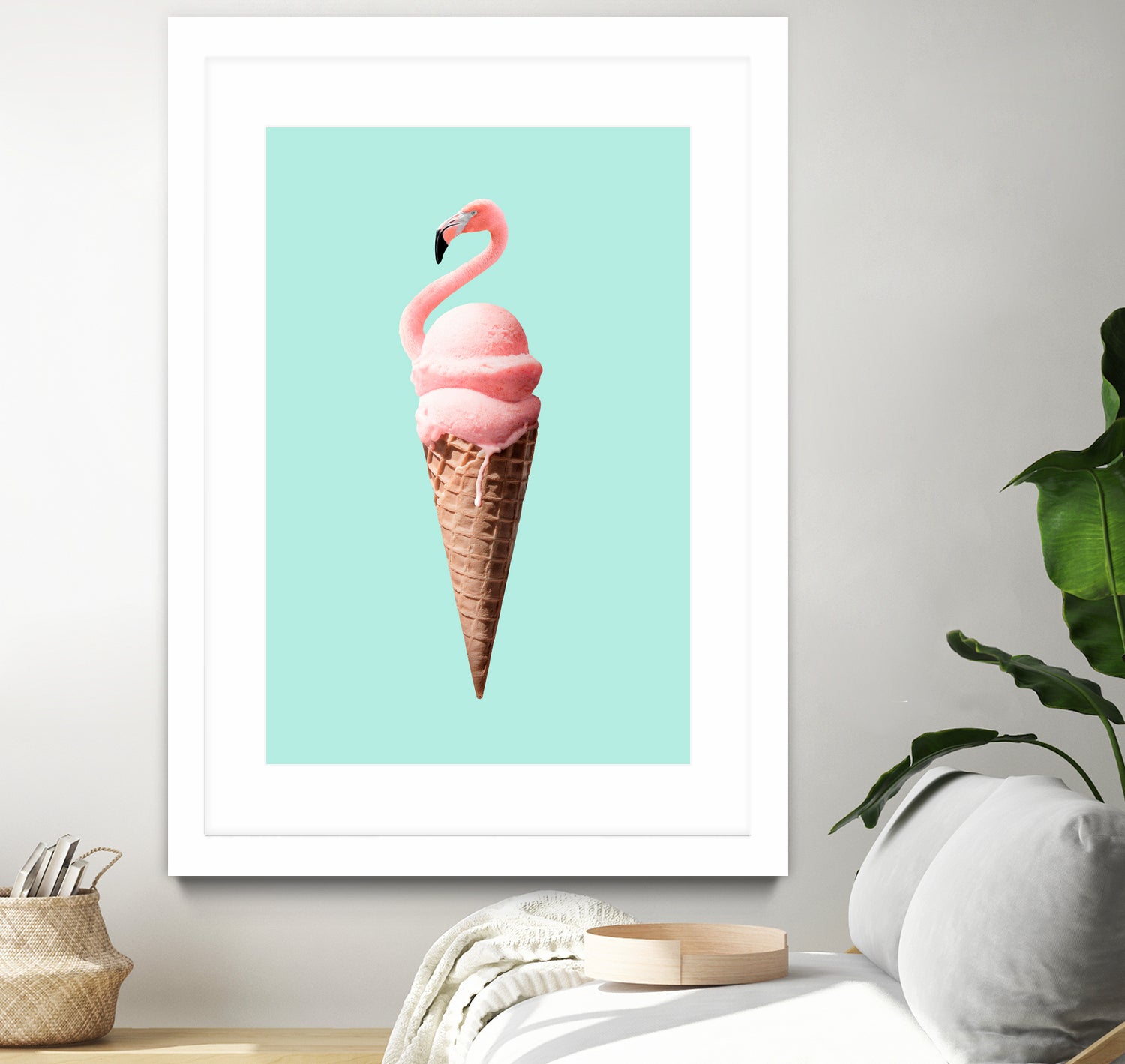 FLAMINGO CONE by Jonas Loose on GIANT ART - pink photo manipulation