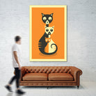 3 Cats by Jazzberry Blue on GIANT ART - orange vector illustration