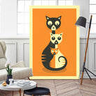 3 Cats by Jazzberry Blue on GIANT ART - orange vector illustration