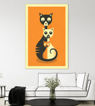 3 Cats by Jazzberry Blue on GIANT ART - orange vector illustration