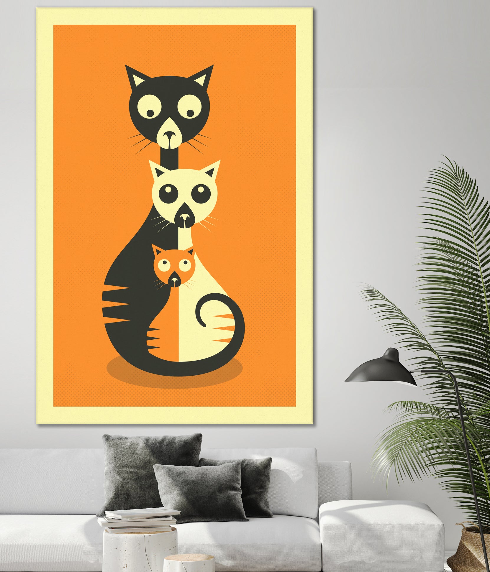 3 Cats by Jazzberry Blue on GIANT ART - orange vector illustration