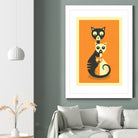 3 Cats by Jazzberry Blue on GIANT ART - orange vector illustration