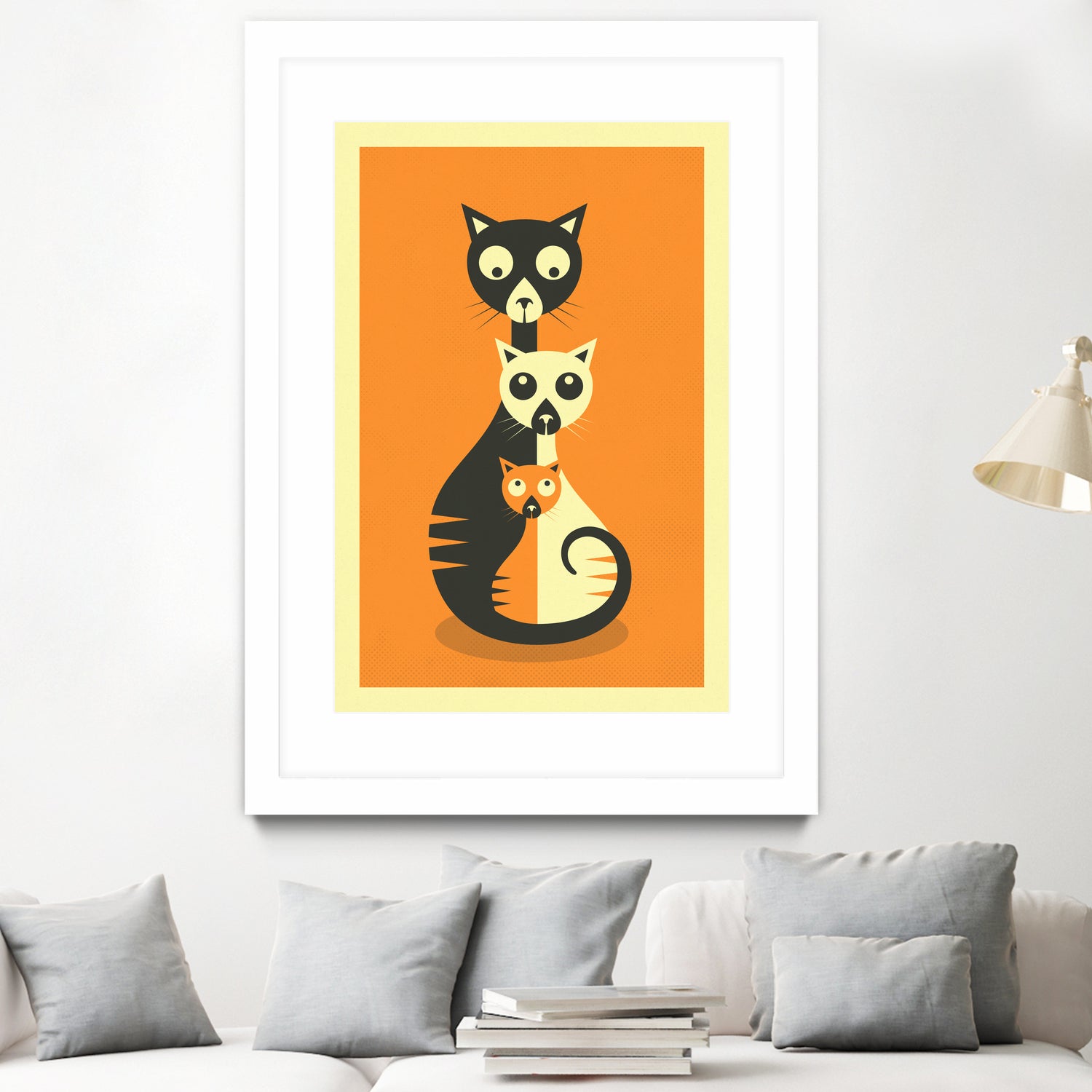 3 Cats by Jazzberry Blue on GIANT ART - orange vector illustration