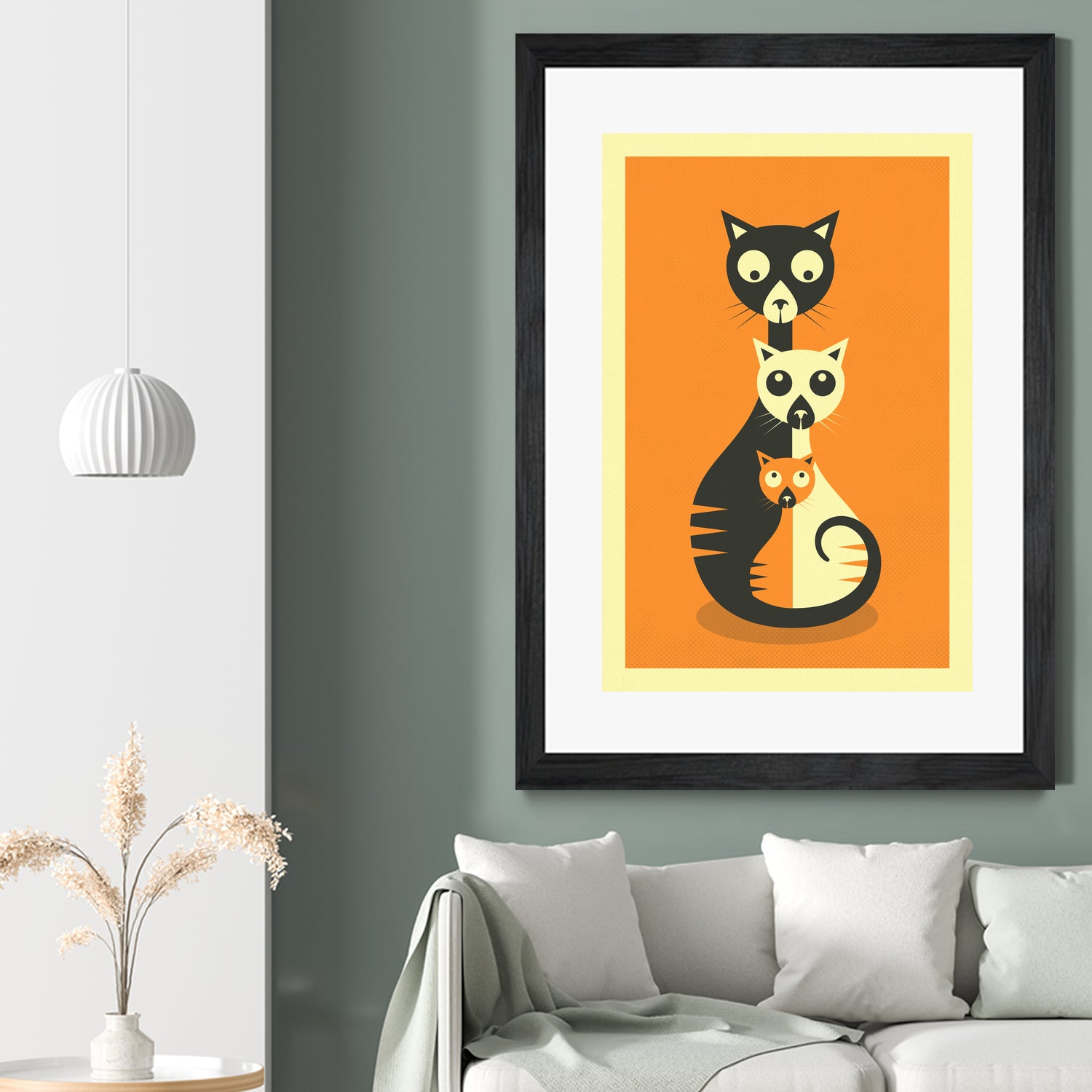 3 Cats by Jazzberry Blue on GIANT ART - orange vector illustration