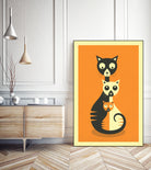 3 Cats by Jazzberry Blue on GIANT ART - orange vector illustration