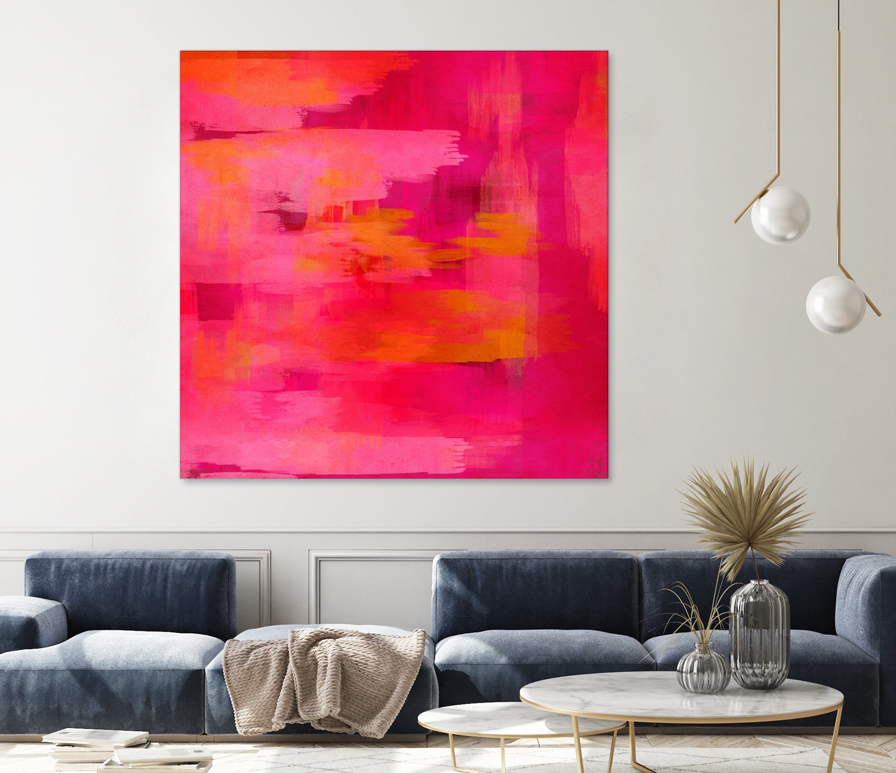 Abstract brushstrokes in pastel pinks and oranges by Mar Cantón on GIANT ART - white digital painting