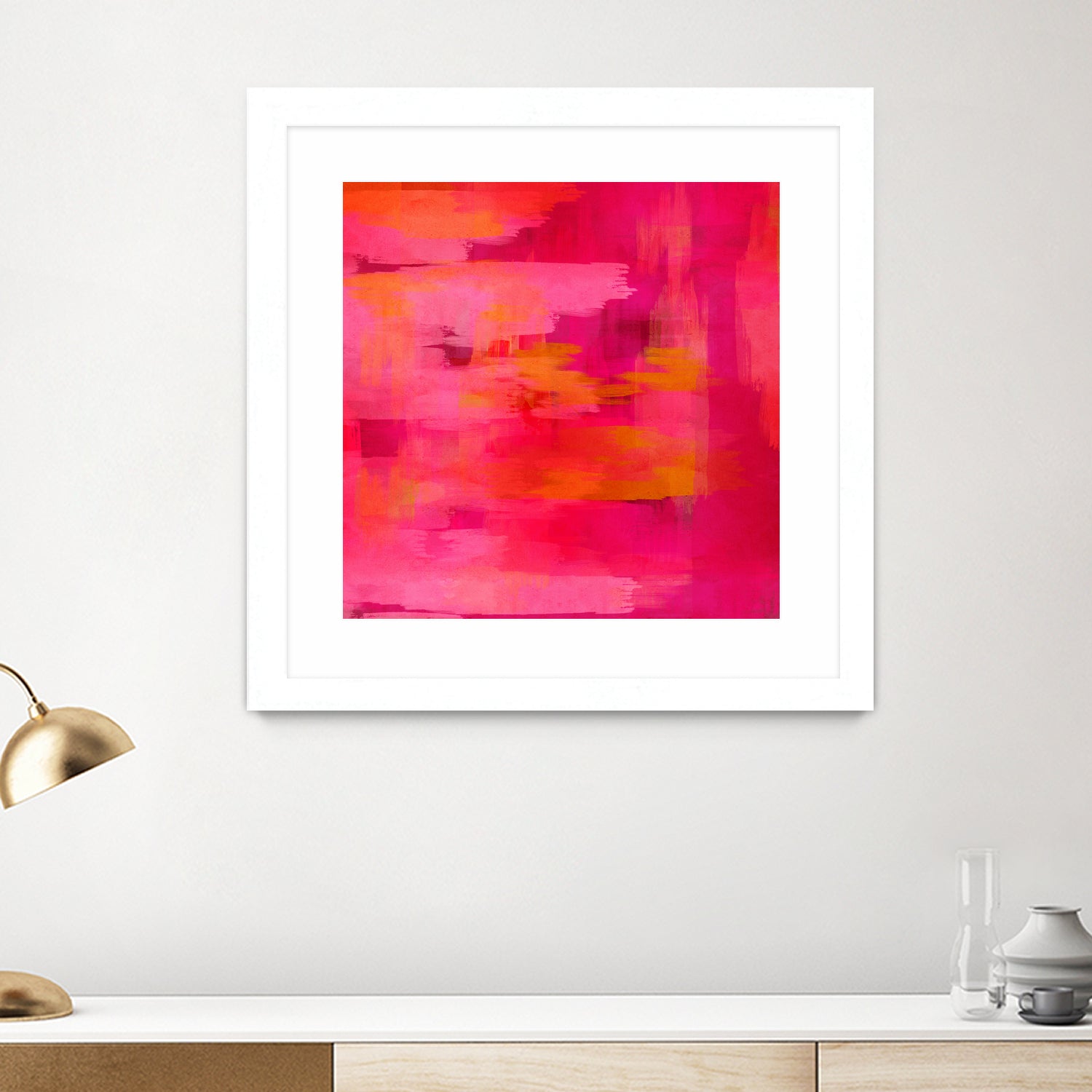 Abstract brushstrokes in pastel pinks and oranges by Mar Cantón on GIANT ART - white digital painting