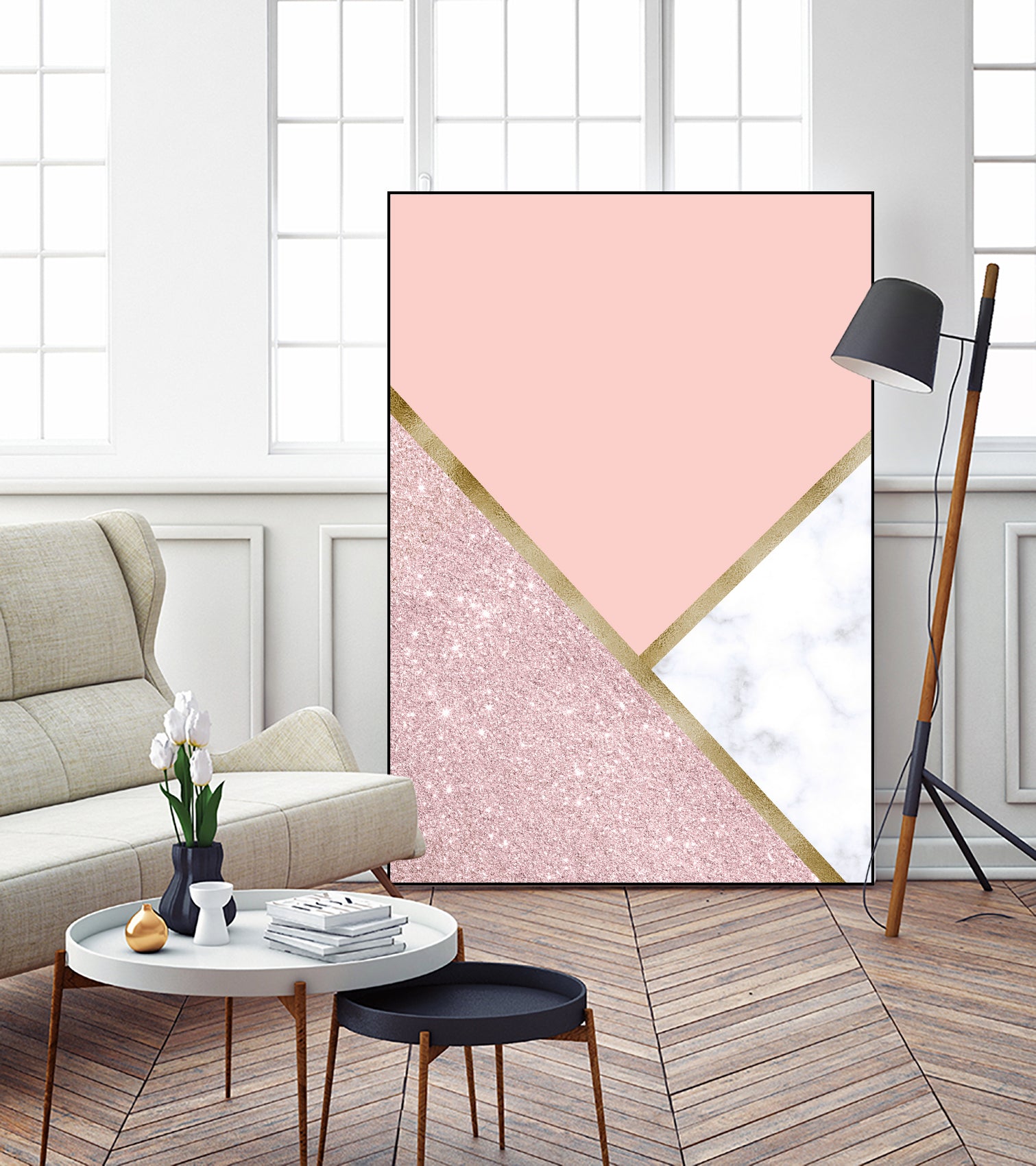 Glitter and marble by Denitsa Tsonkova on GIANT ART - pink digital drawing