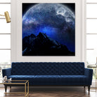 Man Hiking Night Sky A Visual Art by Rushikesh Jadhav on GIANT ART - blue digital drawing