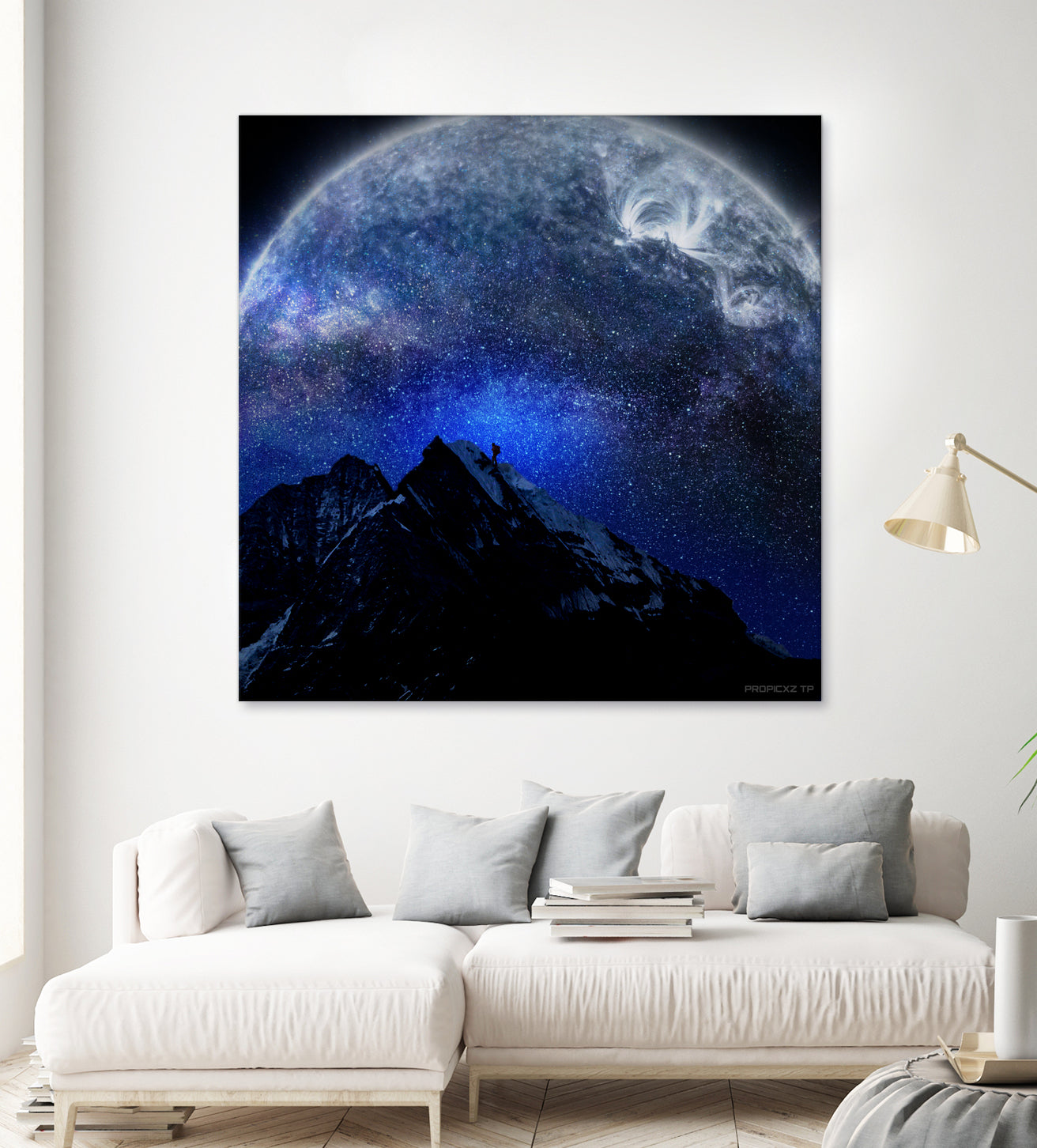 Man Hiking Night Sky A Visual Art by Rushikesh Jadhav on GIANT ART - blue digital drawing