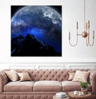 Man Hiking Night Sky A Visual Art by Rushikesh Jadhav on GIANT ART - blue digital drawing