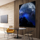 Man Hiking Night Sky A Visual Art by Rushikesh Jadhav on GIANT ART - blue digital drawing