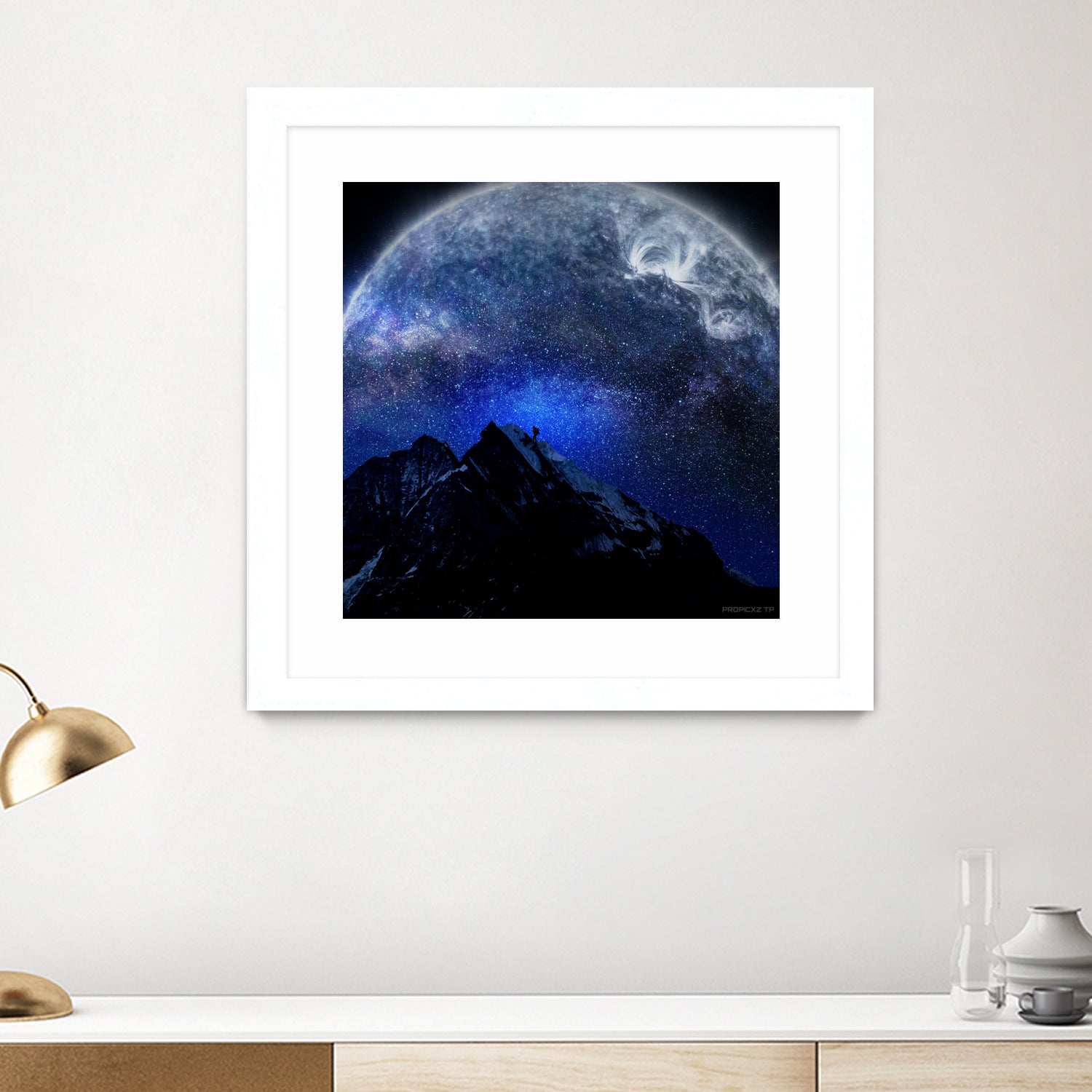 Man Hiking Night Sky A Visual Art by Rushikesh Jadhav on GIANT ART - blue digital drawing