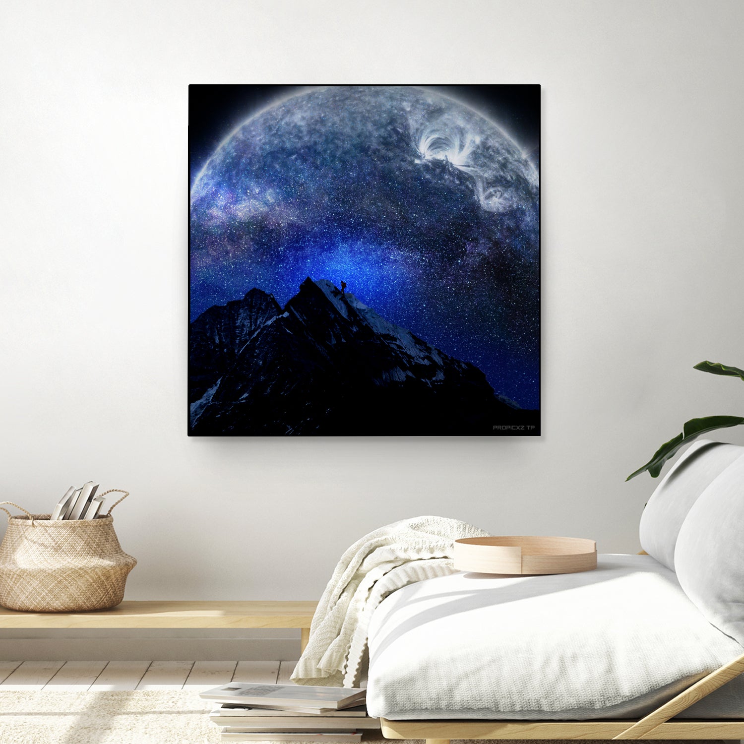 Man Hiking Night Sky A Visual Art by Rushikesh Jadhav on GIANT ART - blue digital drawing