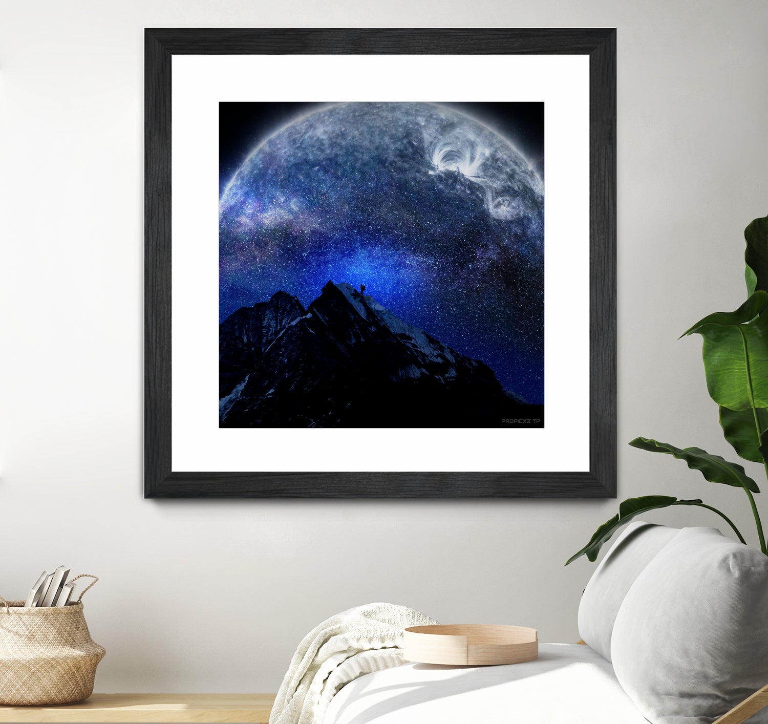 Man Hiking Night Sky A Visual Art by Rushikesh Jadhav on GIANT ART - blue digital drawing