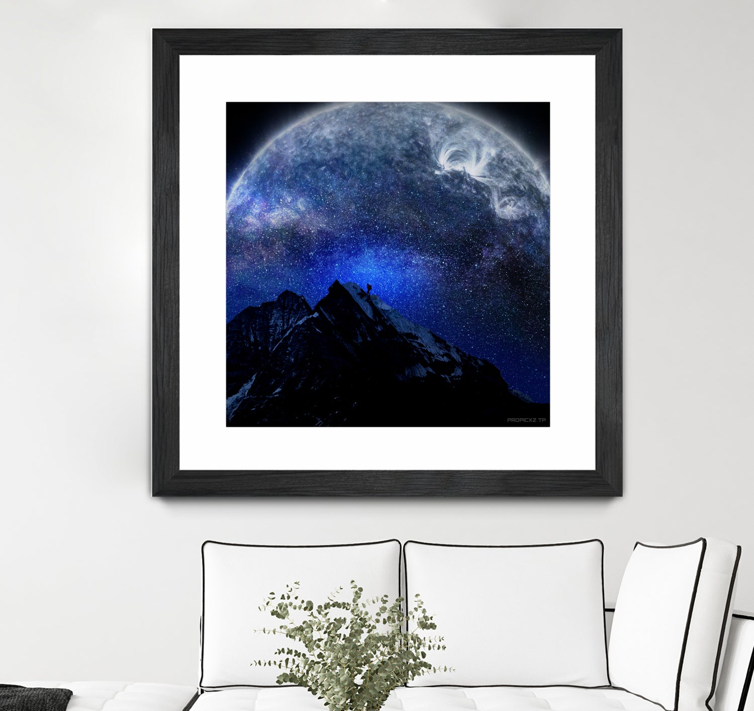 Man Hiking Night Sky A Visual Art by Rushikesh Jadhav on GIANT ART - blue digital drawing