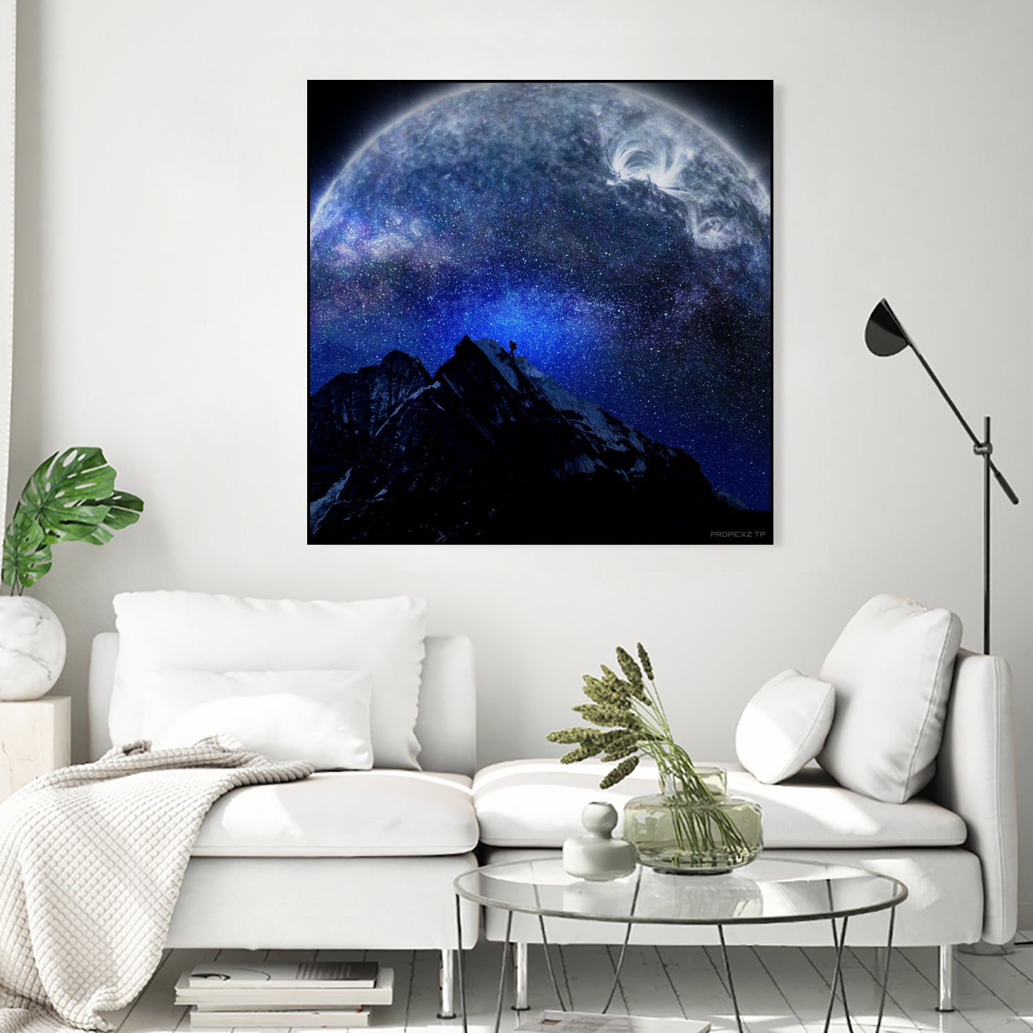 Man Hiking Night Sky A Visual Art by Rushikesh Jadhav on GIANT ART - blue digital drawing