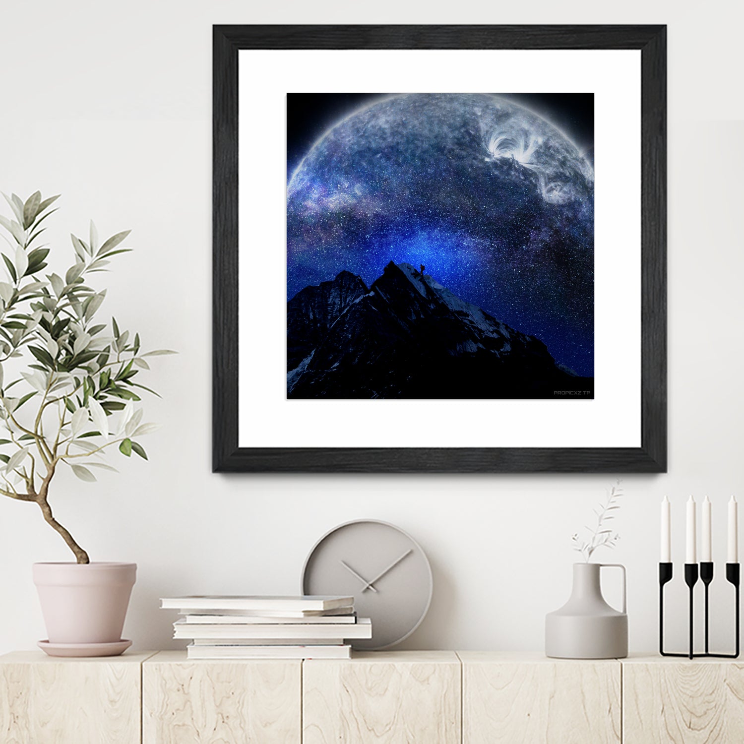 Man Hiking Night Sky A Visual Art by Rushikesh Jadhav on GIANT ART - blue digital drawing