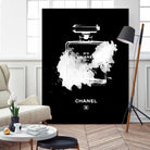 Chanel Perfume Bottle Invert by mercedes lopez charro on GIANT ART - black mixed media