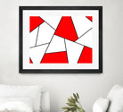 Abstract geometric pattern - red, black and white. by Keren Shiker on GIANT ART - red digital painting