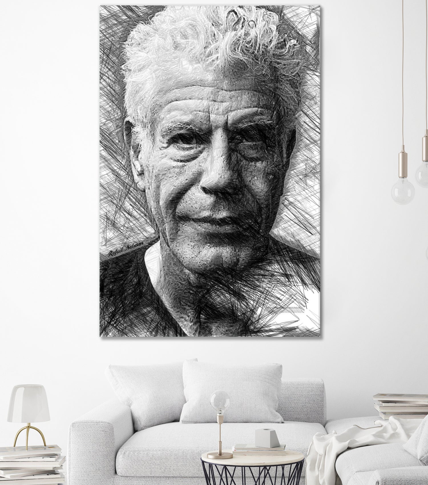 Anthony Bourdain by Rafael Salazar on GIANT ART - black mixed media