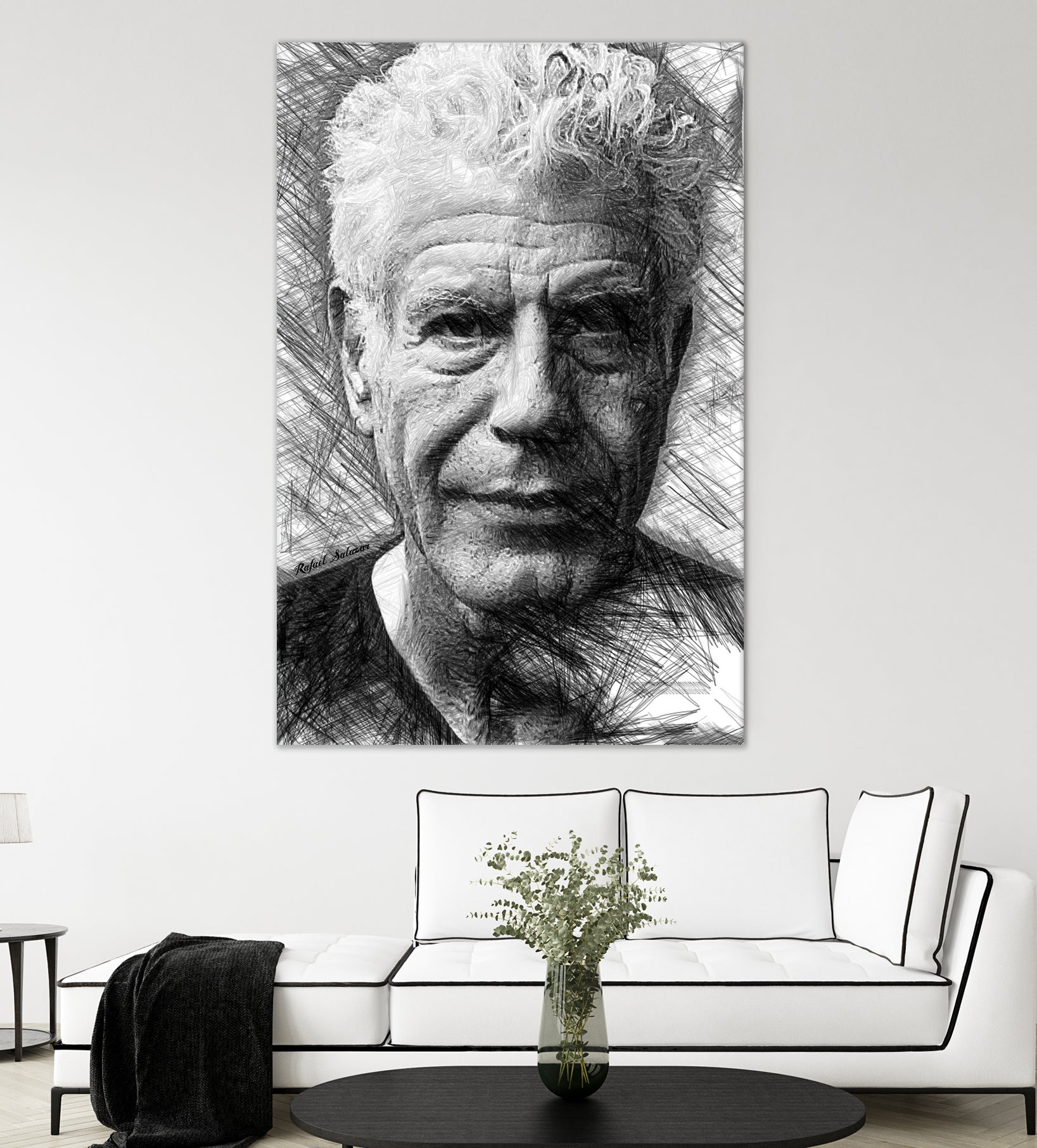 Anthony Bourdain by Rafael Salazar on GIANT ART - black mixed media