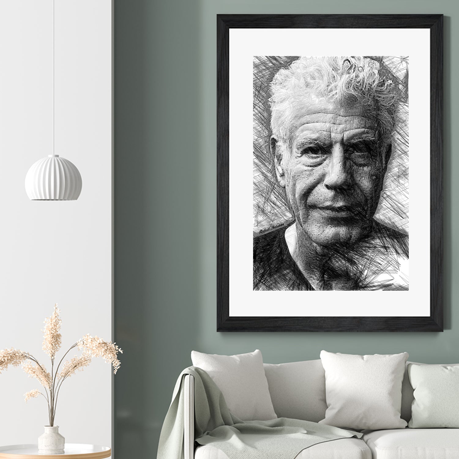 Anthony Bourdain by Rafael Salazar on GIANT ART - black mixed media