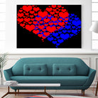 Two hearts blue and red by Daniel Danco on GIANT ART - red vector illustration