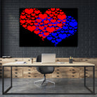 Two hearts blue and red by Daniel Danco on GIANT ART - red vector illustration