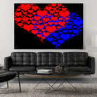 Two hearts blue and red by Daniel Danco on GIANT ART - red vector illustration