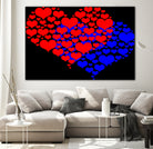 Two hearts blue and red by Daniel Danco on GIANT ART - red vector illustration