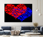 Two hearts blue and red by Daniel Danco on GIANT ART - red vector illustration