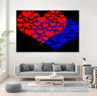 Two hearts blue and red by Daniel Danco on GIANT ART - red vector illustration