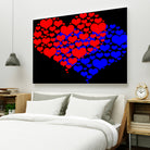 Two hearts blue and red by Daniel Danco on GIANT ART - red vector illustration