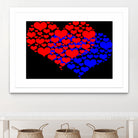 Two hearts blue and red by Daniel Danco on GIANT ART - red vector illustration